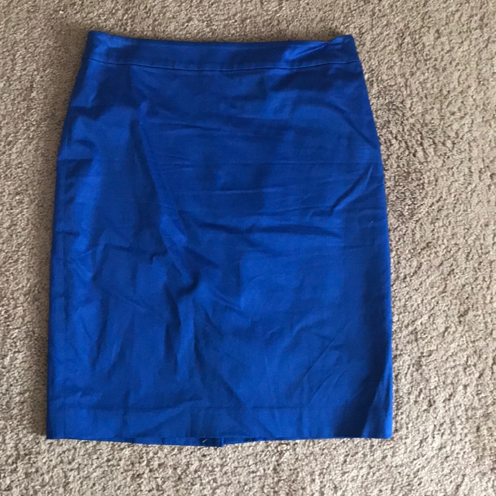 Royal blue pencil skirt with back zipper closure